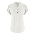 thumbnail image 3 of cocolona Womens Summer Button V Neck Shirts Trendy Casual Short Sleeve Tops Lightweight Comfy Blouse S-2XL, 3 of 5