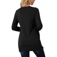 thumbnail image 3 of INSPIRE CHIC Women's Fall Winter Sweater V Neck Long Sleeve Oversized Sweater with Pockets Loose Chunky Tunic Pullover Top S Black, 3 of 6