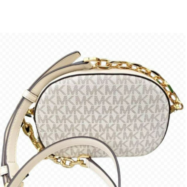 Michael Kors Jet Set Glam Small Shoulder Purse, Light Cream Oval