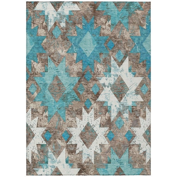 Dalyn Rugs Machine Washable Indoor/Outdoor Chantille Teal 2'6" x 3'10" Rug