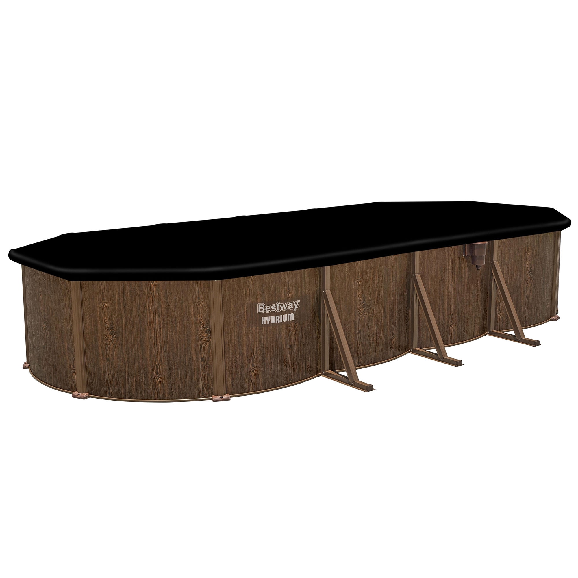 Bestway Hydrium 24'x12'x52" Steel Side Wall Above Ground Pool w/ Sand Pump & Accessories