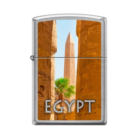 Zippo Lighter-Personalized Custom Message Engraved on Backside Obelisk Egypt Street Chrome Windproof Lighter #Z5387