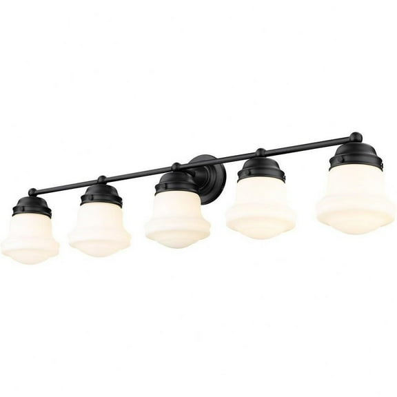 5 Light Vanity Light Fixture in Transitional Style-9.5 inches Tall and 40.75 inches Wide-Matte Black Finish Bailey Street Home 372-Bel-4652423