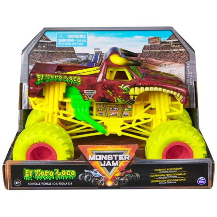 Monster Jam, Official El Toro Loco Monster Truck, Collector Die-Cast Vehicle, 1:24 Scale, Kids Toys for Boys and Girls Ages 3 and up