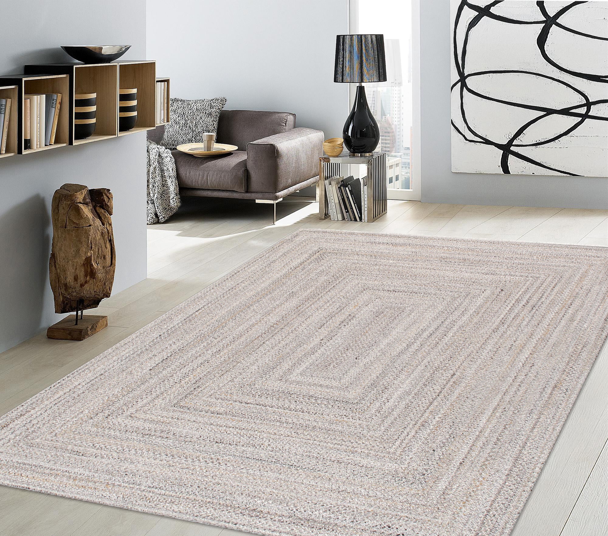 Pasargad Home Lagos 4' X 6' Hand Braided Grey/MultiColor Rug