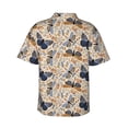 thumbnail image 3 of Uemuo Butterflies Printed Regular Fit Short Sleeve Casual Hawaiian Shirt for Men,Aloha shirt,Tropical shirt,Floral print shirt,Vacation Beach shirt-Medium, 3 of 9
