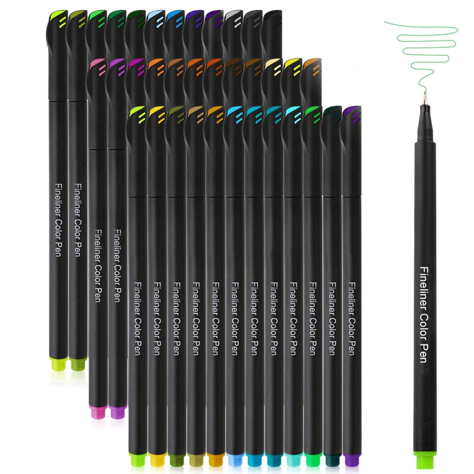 48 Pack COMFORTABLE DURABLE Journal Planner Pens Colored PensFine Point Markers Tip Drawing Pens Writing Note Taking Calendar Coloring Art Office School Supplies Easy to carrying 