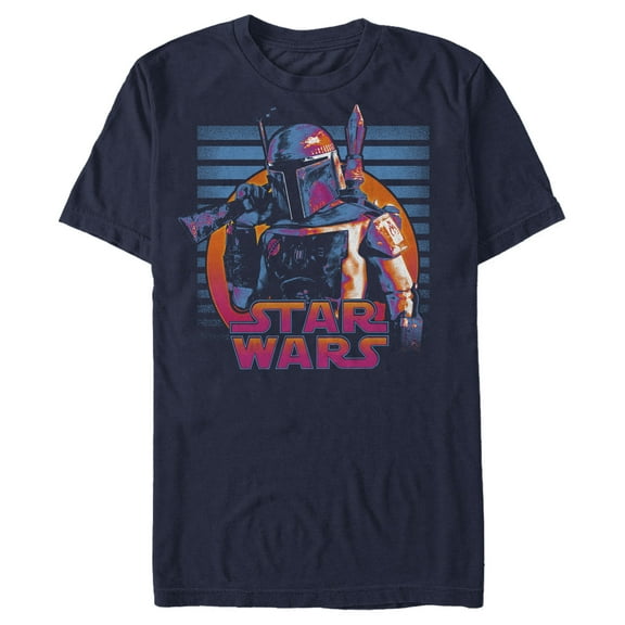 Men's Star Wars Boba Fett Sunset  Graphic Tee Navy Blue X Large