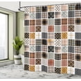 thumbnail image 4 of Ambesonne Vintage Shower Curtain, Square Scotch Plaid Stripes, 69"Wx70"L, Pale Caramel, 4 of 4