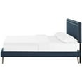 thumbnail image 4 of Modern Contemporary Urban Design Bedroom Full Size Platform Bed Frame, Fabric, Navy Blue, 4 of 5
