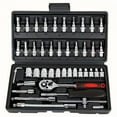 thumbnail image 6 of 46-piece set 1/4 ratchet wrench with hexagonal sleeve wrench set Automobile repair tool complete set Quick tool Quick repair, 6 of 8