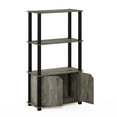 thumbnail image 5 of Furinno Brahms 4-Tier Multipurpose Display Shelf with Door, French Oak Grey/Black, 5 of 7