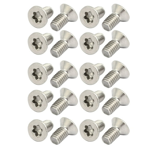 M4x8mm 304 Stainless Steel Fully Thread Flat Head Torx Screws Fasteners 20pcs