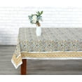 thumbnail image 3 of Ridhi Goldenrod Yellow 70"X118" Rectangle Cotton Hand Block Print Tablecloth Gift for Mom, 3 of 5