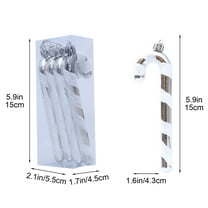 Fmbmuo Christmas Ornaments Set Unbreakable 1 Pcs Silver Walking Sticks Decorations Plastic Fluorescent Art Deco Home Decor for Winter Holiday Decorations