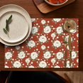 thumbnail image 5 of Pioneer Flower Floral Print Pattern Summer Linen Placemats Set Of 6, Washable Non-Slip Heat Resistant Table Mats for Kitchen, 12x18 Inch, 5 of 5