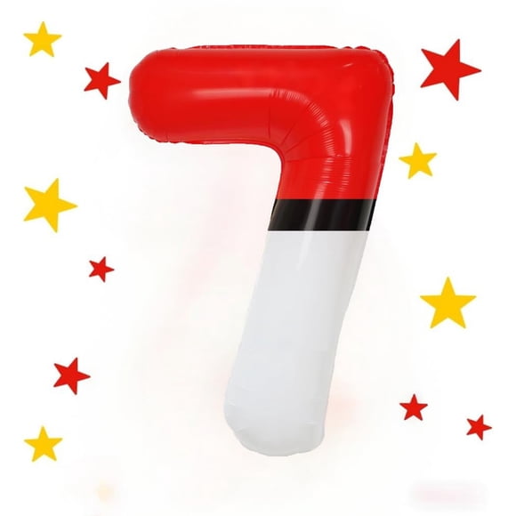Globo Aijoso Número 7 Rojo y Blanco 40 Pulgadas