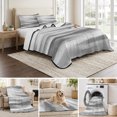 thumbnail image 6 of Twin Quilt Set 68''x86'', Gray White Lightweight Summer Bedspread Coverlet Set with 2 Pillow Shams, Vintage Country Abstract Gradient Mottled Breathable All Season Quilt Bedding for Dorm/Bedroom, 6 of 9