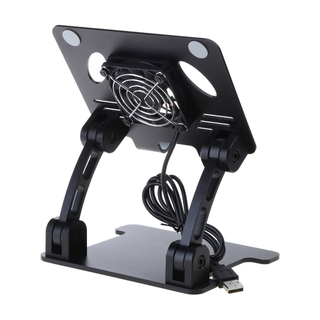 Cooling Fan Laptop Holder Bracket Aluminum Alloy Notebook Pad Stand Heat Dissipation with USB Port Rack