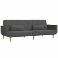 thumbnail image 5 of vidaXL 2-Seater Sofa Bed with Two Pillows Dark Grey Fabric, 5 of 5