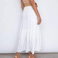 thumbnail image 4 of LEEYNEER Maxi Skirts for Women Long Beach Skirts Pleated Elastic Waist Ruffled Skirt for Casual Party, 4 of 7