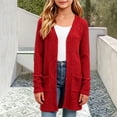 thumbnail image 2 of HAiming Girls Long Cardigan Long Sleeve Button down Comfy Casual Sweaters with Pockets Fall Winter Going out Coats, 2 of 5