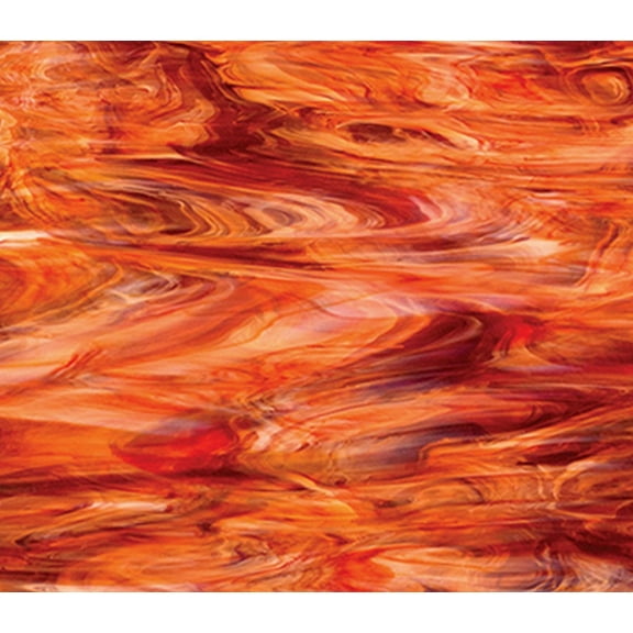 Stallings Glass Autumn Flame Pearl Opal Fusing Glass Sheet, 8"x12", Glass Raw Material