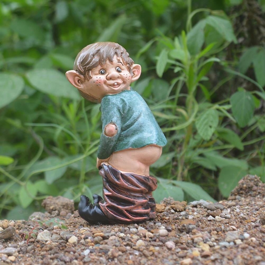 Garden Funny Face Dwarf Ornament Statue Decoration Resin Lawn Figurine Outdoor 