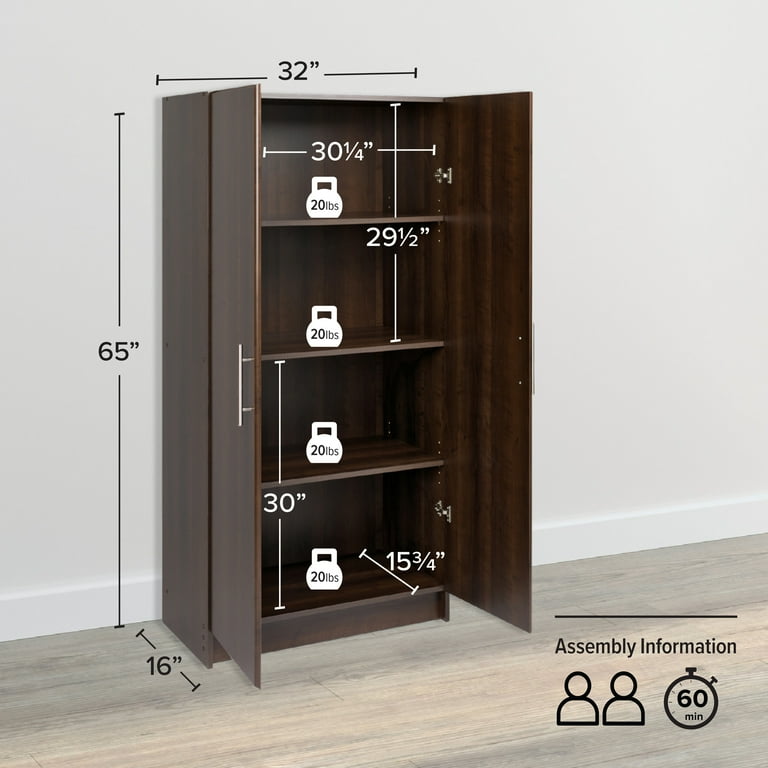 Prepac Utility Storage Shelf - Tall Freestanding 2-Door Garage