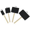 thumbnail image 1 of Juego de 4 brochas planas y flexibles de espuma de poliéster con punta biselada y mangos de madera, Ideal para aplicar pintura, pinturas a base de aceite y tintes, 1 of 5