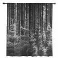 thumbnail image 2 of Grey Forest Semi Sheer Curtains Drapes for Living Room, Bedroom, French Doors Window 84 Inches Long, Mysterious Primitive Forest Pine Tree Rod Pocket Chiffon Curtain Drapery Voile Draperies Panel, 2 of 6