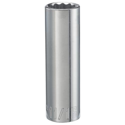 CRAFTSMAN Deep Socket, SAE, 1/2-Inch Drive, 11/16-Inch, 12-Point (CMMT47524)