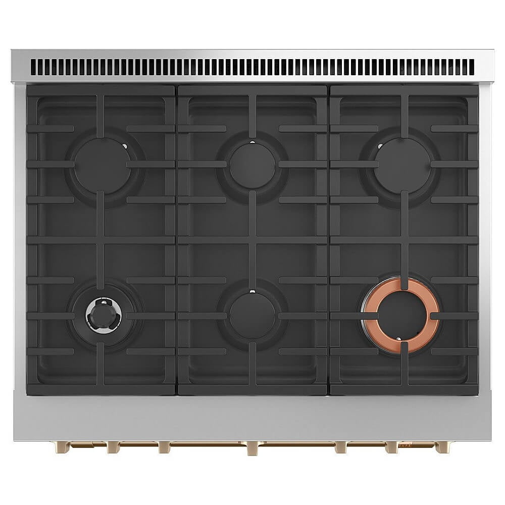 Cafe Cgy366p 36" Wide All-Gas Professional Range - Matte White / Brushed Bronze