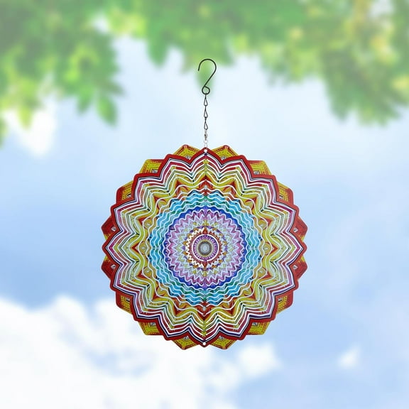 Mandala Wind Spinners 3D Hanging Outdoor Yard Spinner Kinetic Sculpture Art Garden Indoor Decorations Christmas Ornament Gifts