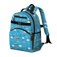 thumbnail image 2 of Excavator and Helicopter Blue Pattern Cute School Backpack Bag for School with Padded Back and Adjustable Shoulder Straps 15.25"x11.5"x5.25", 2 of 5