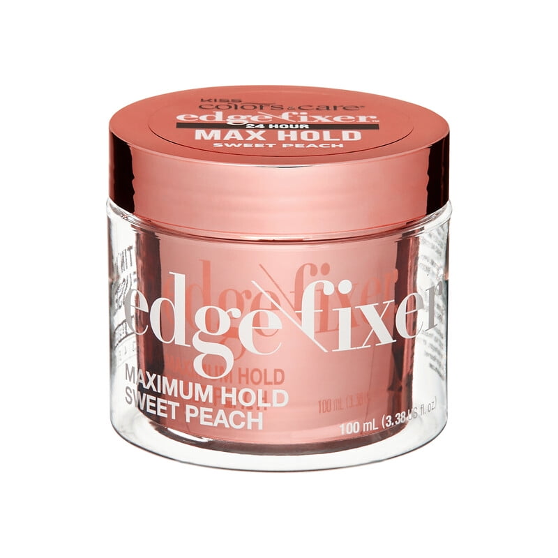 KISS COLORS & CARE Edge Fixer Gel, Maximum Hold, Sweet Peach, 3.38 fl OZ