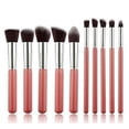 thumbnail image 3 of Juego de brochas de base en polvo para rostro y contorno de ojos, maquillaje rosa, profesional, 10 Uds., 3 of 5