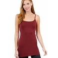 thumbnail image 3 of ShezPretty Womens & Juniors Basic Solid Long Length Adjustable Spaghetti Strap Camisole Tank Top (4PK - 2XLarge, Burgundy/Charcoal Grey/White/Black), 3 of 7
