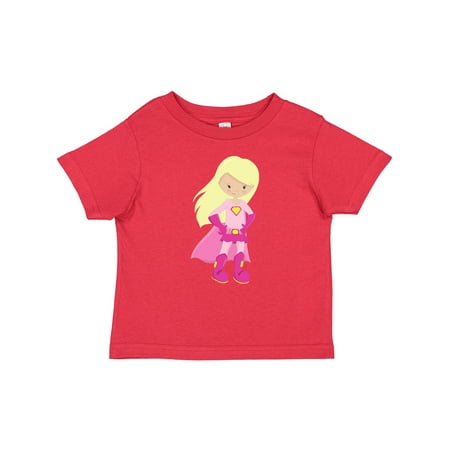 

Inktastic Superhero Girl Blonde Hair Cute Girl Pink Cape Gift Baby Girl T-Shirt