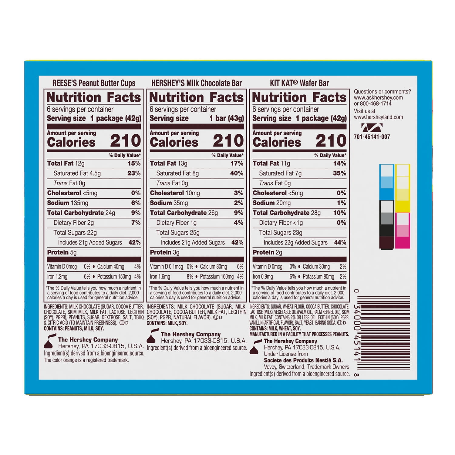 HERSHEY'S, KIT KAT® and REESE'S Assorted Milk Chocolate, Halloween Candy Bulk Box, 27.3 oz (18 Count)