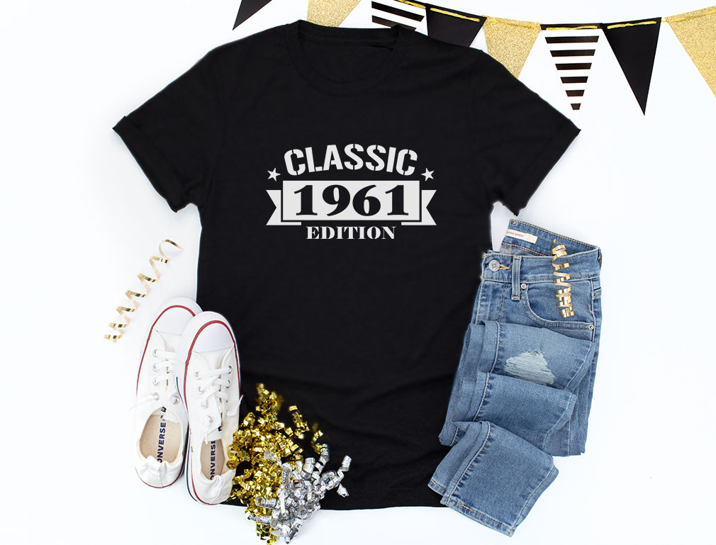 Tstars Women's 60th Birthday Gift T-Shirt - Classic 1961 Edition Graphic Tee - Ideal Birthday Present for 60 Year Olds - Unique Birthday Party Celebration Apparel - Retro-Themed Women's Shirt - image 4 of 6