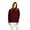 Burgundy, variant on Irish Roll Neck Sweater For Women Made By Aran Woollen Mills