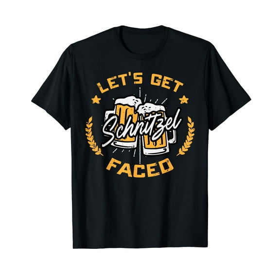 Lets Get Schnitzel Faced Oktoberfest Funny Costume Men Women T-Shirt