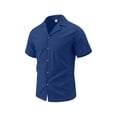 thumbnail image 4 of Qiyinn Mens Button Down Shirt Short Sleeve Textured Cuban Shirts Lightweight Breathable Summer Beach Casual Shirt, 4 of 9