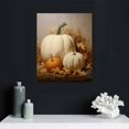thumbnail image 4 of JRXY Farmhouse Fall Canvas Wall Art White Pumpkin Still Life Painting Pictures Rustic Farm Pumpkin Fall Leaves Posters Halloween Thanksgiving Autumn Wall Print Decor 12x16 16x20 in, 4 of 4
