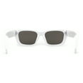 thumbnail image 4 of Iconic Retro Square Narrow Rectangle Plastic Womens Sunglasses White Silver Mirror, 4 of 4