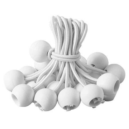

Tarp Bungee Balls | Heavy Duty Canopy Tarp Tie Cords | 50 Packs 4 Inch White Tie Down Cords Mini Bungee Cord For Tarp Canopy Shelter Wall Pipe UV Resistant.