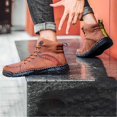 thumbnail image 6 of Men's Ankle Boots High Top Leather Shoes Stylish Breathable Casual Short Boots for Everyday Wear, 6 of 8