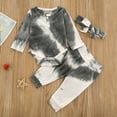 thumbnail image 2 of Girls' Clothing Sets Infant Rainbow Tie Dyed Romper Bodysuit Pants Kids Funny Adorable Colorful Lightweight Delicate Black Outfit Sets Sizes 3-6 Months, 2 of 3