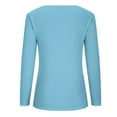 thumbnail image 5 of AXXD Basic Crewneck Sweatshirts Women Summer 2024 Lace Solid Color Pullover V-Neck Long Sleeve T-Shirt Top, 5 of 6